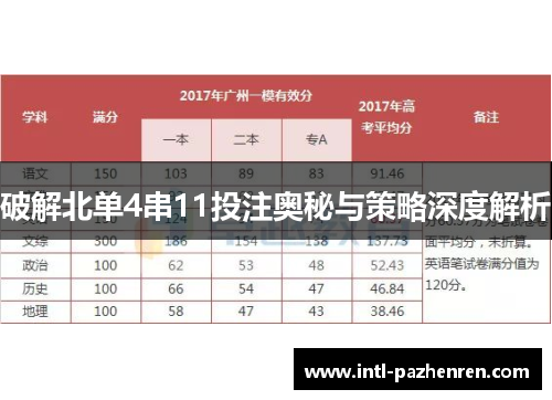 破解北单4串11投注奥秘与策略深度解析